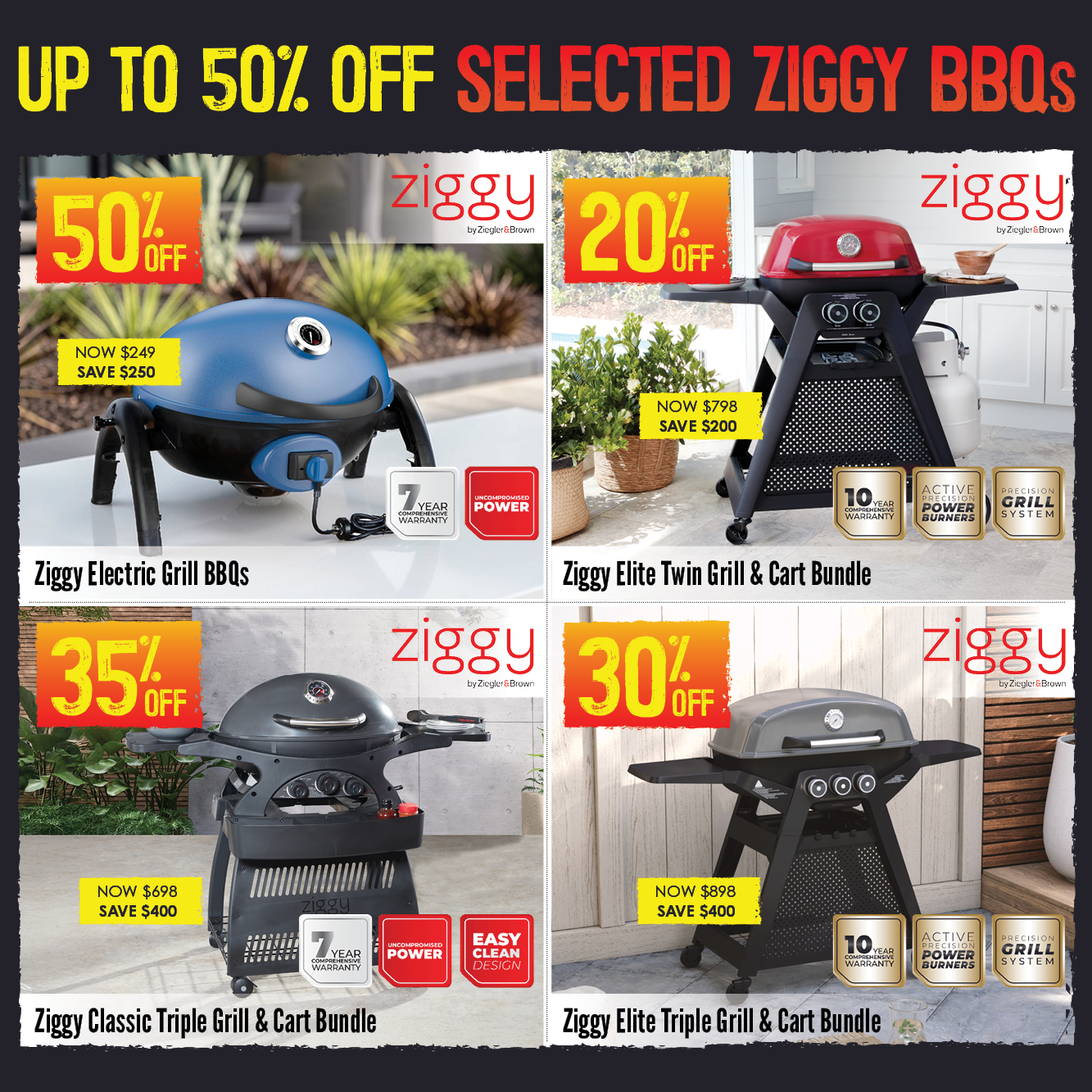 Up To 50% Off Selected Ziggy BBQs| Shop Now
